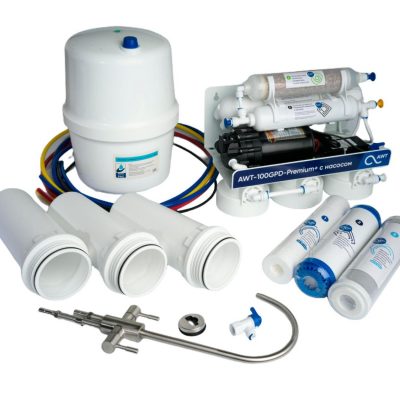 Фильтр обратного осмоса AWT Premium RO100-A1М с насосом и минерализатором, 6 ступеней, 100 GPD (375 л/сут), защита от протечек